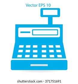 the cash register with a digital display vector illustration