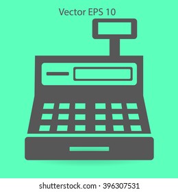 the cash register with a digital display vector illustration
