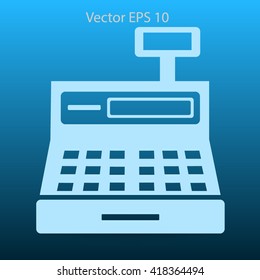 the cash register with a digital display vector illustration