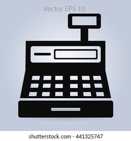 the cash register with a digital display vector illustration