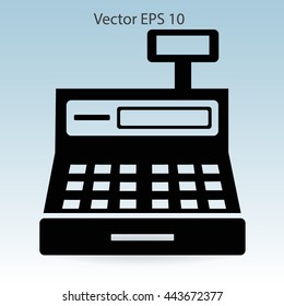 the cash register with a digital display vector illustration
