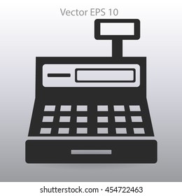 the cash register with a digital display vector illustration
