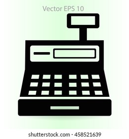 the cash register with a digital display vector illustration