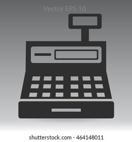 the cash register with a digital display vector illustration