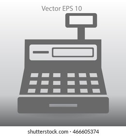 the cash register with a digital display vector illustration