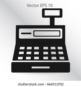 the cash register with a digital display vector illustration