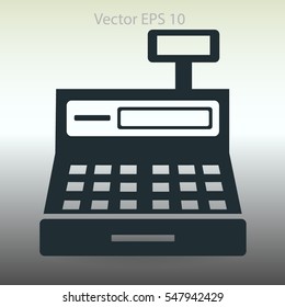 the cash register with a digital display vector illustration