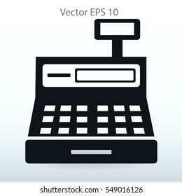 the cash register with a digital display vector illustration