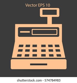 the cash register with a digital display vector illustration