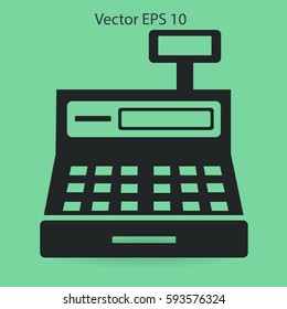 the cash register with a digital display vector illustration