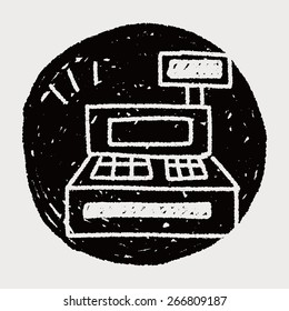 Cash register doodle drawing