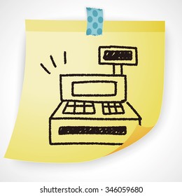 Cash register doodle drawing