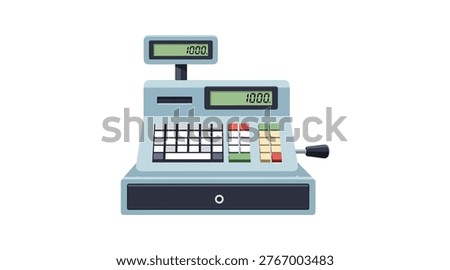 cash register featuring flat cash register displaying 1000, gray and white. Scalable various applications. Scalable format print and digital media. cash register, flat digital display, numeric keypad.