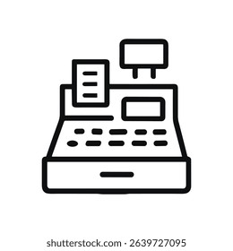 Cash register financial checkout equipment icon. Icon symbol illustration