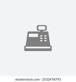 Cash Register Flat Icon On White Background