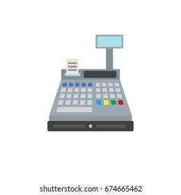 Cash register flat icon, vector sign, colorful pictogram isolated on white. Symbol, logo illustration. Flat style design