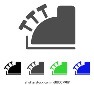Cash Register flat vector pictogram. Colored cash register, gray, black, blue, green pictogram variants. Flat icon style for graphic design.