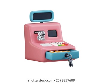Cash Register icon 3d render concept of shop cash counter icon vector illustration