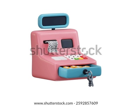 Cash Register icon 3d render concept of shop cash counter icon vector illustration