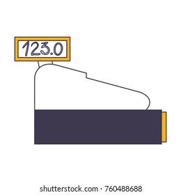 cash register icon in color sections silhouette