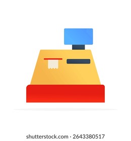 cash register icon, colored flat vector. modern and minimalist design
