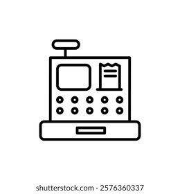Cash register icon Flat fill set collection
