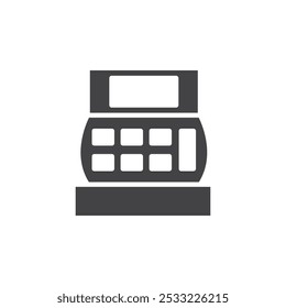Cash register icon Flat simple outline set