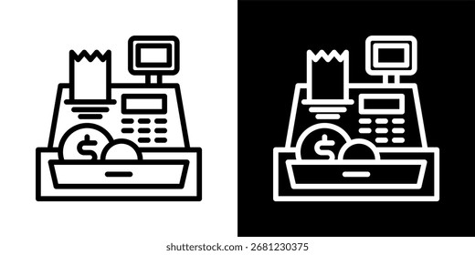 Icono de caja registradora de un Vector de estilo plano
