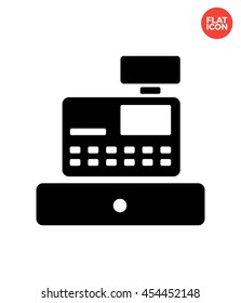 Cash register Icon Flat Style Isolated Vector Illustration