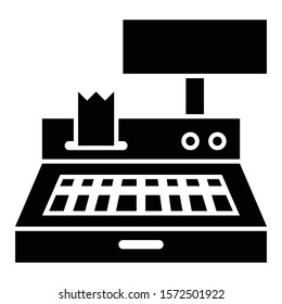 cash register icon glyph vector design