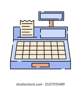 Ilustración de icono de caja registradora en estilo de diseño plano