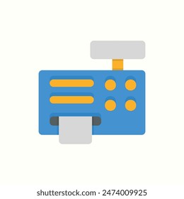 cash register icon, isolated flat color style icon