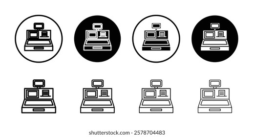 Cash register icon Isolated flat vector in outline