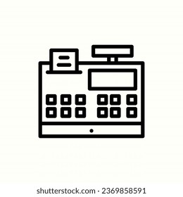 icono de caja registradora, icono aislado en fondo claro, perfecto para sitio web, blog, logotipo, diseño gráfico, medios sociales, interfaz de usuario, aplicación móvil