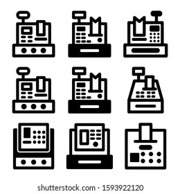 cash register icon isolated sign symbol vector illustration - Collection of high quality black style vector icons
