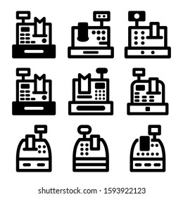 cash register icon isolated sign symbol vector illustration - Collection of high quality black style vector icons
