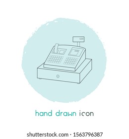 Cash register icon line element. Vector illustration of cash register icon line isolated on clean background for your web mobile app logo design.