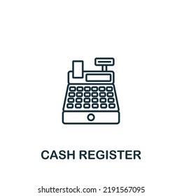 Cash Register icon. Line simple line Online Store icon for templates, web design and infographics
