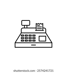 Cash register icon linear logo isolated