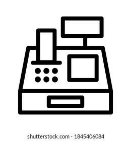 Cash Register icon or logo isolated sign symbol vector illustration - high quality black style vector icons

