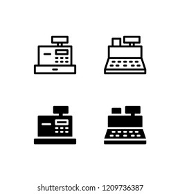 Cash Register Icon Logo Vector Symbol. Cashier Icon