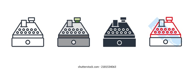 cash register icon logo vector illustration. Cashier machine symbol template for graphic and web design collection