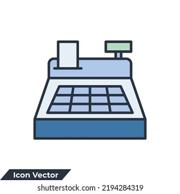 cash register icon logo vector illustration. Cashier machine symbol template for graphic and web design collection