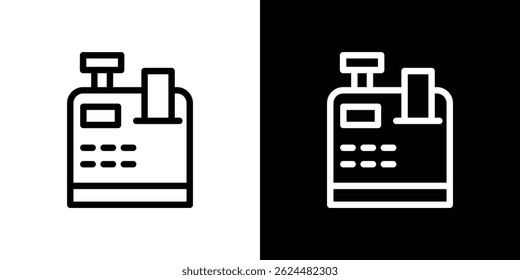 Icono de caja registradora. Conjunto de Vectores de logotipos