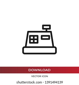 Cash register icon in modern design style for web site and mobile app