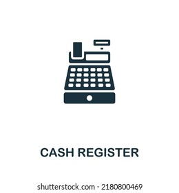 Cash Register icon. Monochrome simple line Online Store icon for templates, web design and infographics