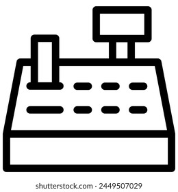 icono de caja registradora con estilo de esquema