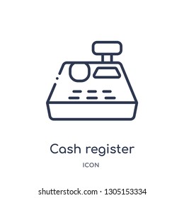 cash register icon from payment methods outline collection. Thin line cash register icon isolated on white background.