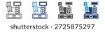 cash register icon set multiple style