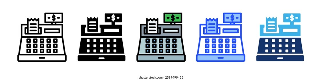 Cash Register Icon Set With Multiple Style Collection